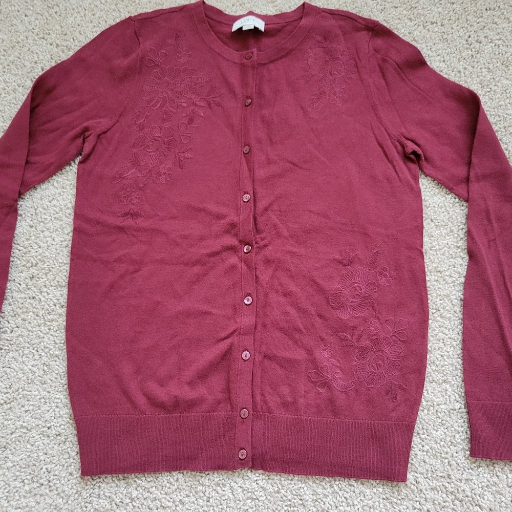 Ann Taylor LOFT NWOT Women's Cardigan Size Small Embroidered Flowers